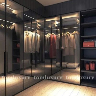 Tủ nhôm cánh kính chữ L