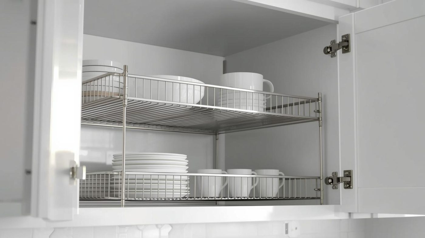 Giá inox tủ bếp trên